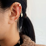 Bohemian Long Chain Drop Earrings Leaves Star Moon Dangle Earrings