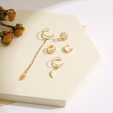 Bohemian Long Chain Drop Earrings Leaves Star Moon Dangle Earrings