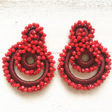 Bohemian Crystal Large Earrings Hand-made Pendant Gift