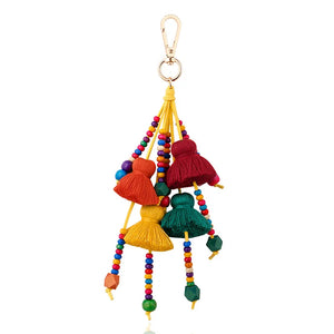 Bohemian Bag Pendant Charm Pom Pom Keychain Tassel Trinket Pompom Key Chain