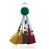 Bohemian Bag Pendant Charm Pom Pom Keychain Tassel Trinket Pompom Key Chain