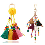 Bohemian Bag Pendant Charm Pom Pom Keychain Tassel Trinket Pompom Key Chain
