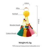 Bohemian Bag Pendant Charm Pom Pom Keychain Tassel Trinket Pompom Key Chain
