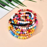 Enamel Rainbow Bracelet Gradient Geometric Beads