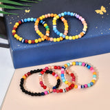 Enamel Rainbow Bracelet Gradient Geometric Beads