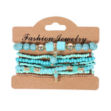 Bohemian Beads Bracelet Set Colorful Beaded Bangle Boho Jewelry