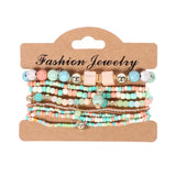 Bohemian Beads Bracelet Set Colorful Beaded Bangle Boho Jewelry
