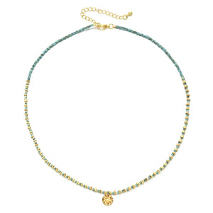 Vintage Glass Crystal Pendant Necklace for Women