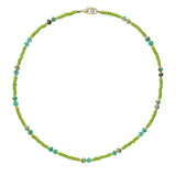 Bohemian Colorful Rice Bead Necklace Agate Crystal Ethnic Style Clavicle Chain