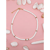 Boho Natural Pearl Soft Pottery Bead Choker Necklace