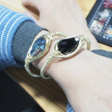 Bohemian Metal Cuff Bracelet Rhinestone Bangles Jewelry