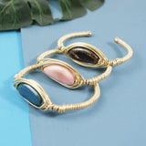Bohemian Metal Cuff Bracelet Rhinestone Bangles Jewelry