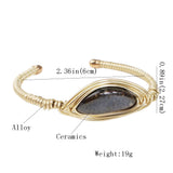Bohemian Metal Cuff Bracelet Rhinestone Bangles Jewelry