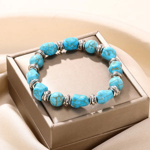 Natural Stone Turquoise Beads Bracelet Healing Jewelry for Men Women