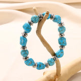 Natural Stone Turquoise Beads Bracelet Healing Jewelry for Men Women