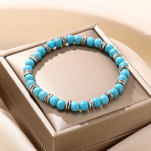 Natural Stone Turquoise Beads Bracelet Healing Jewelry for Men Women