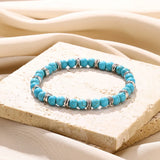 Natural Stone Turquoise Beads Bracelet Healing Jewelry for Men Women