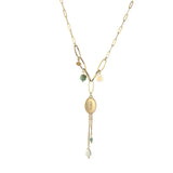 Boho Stainless Steel Chain Choker Necklace with Tassel Pendant