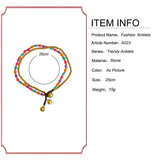 Bohemian Tibetan Round Charm Anklet Multicolor Small Turquoises Beaded Chain