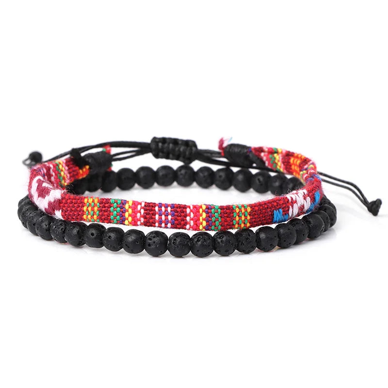 Bohemian Weave Friendship Bracelet Hand Stone Beads Bracelet Women Men Jewelry