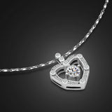 Bohemian Heart Choker Necklace 925 Sterling Silver Chain Female Jewelry