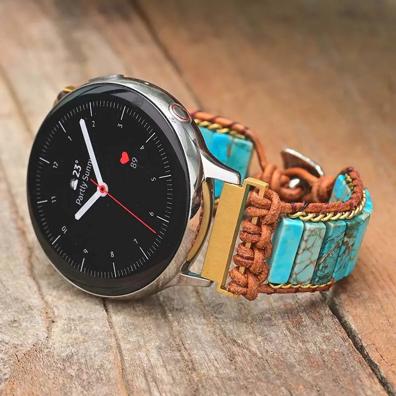 Bohemian Howlite Watch Strap Knit Stone Band