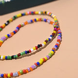 Bohemian Seedbead Initial Anklet Stainless Steel Beach Jewelry