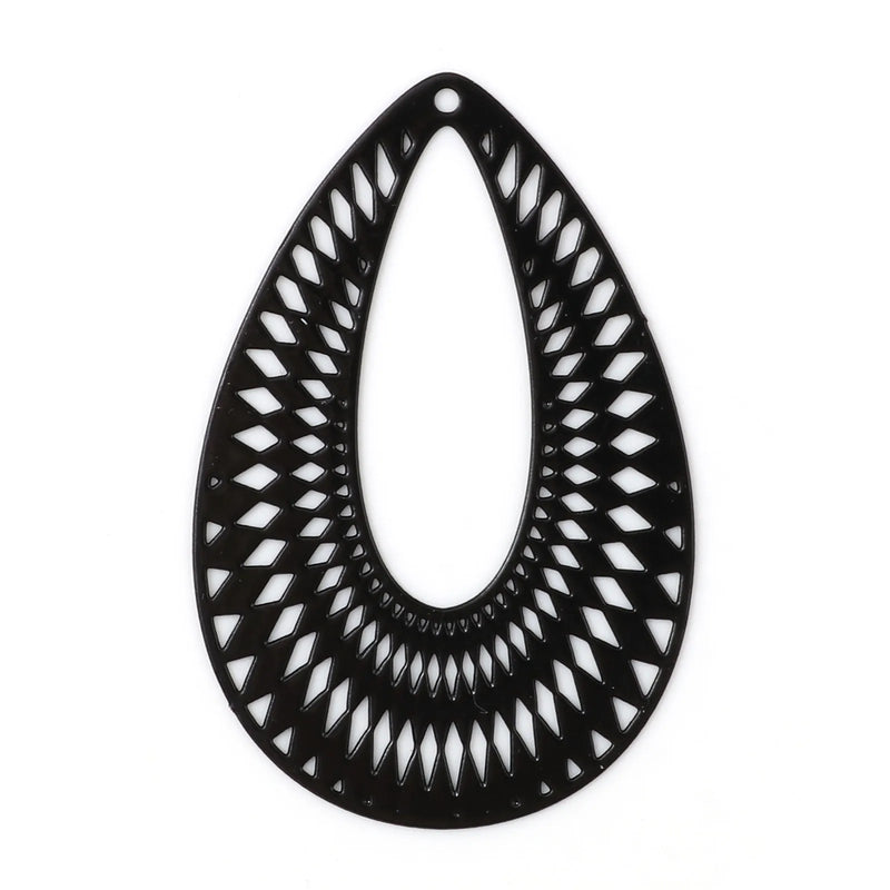 Bohemian Filigree Metal Charms DIY Earrings 41mmx27mm,10PCs
