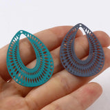 Bohemian Filigree Metal Charms DIY Earrings 41mmx27mm,10PCs