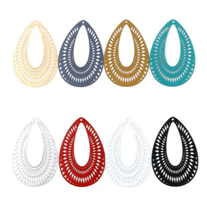 Bohemian Filigree Metal Charms DIY Earrings 41mmx27mm,10PCs