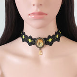 Bohemian Lace Choker Necklace Red Crystal Gothic Punk Collar Jewelry