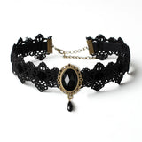 Bohemian Lace Choker Necklace Red Crystal Gothic Punk Collar Jewelry