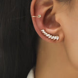 Bohemian Leaves Zircon Ear Clip Earrings For Women