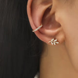 Bohemian Leaves Zircon Ear Clip Earrings For Women