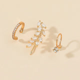 Bohemian Leaves Zircon Ear Clip Earrings For Women