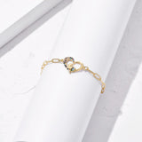 Bohemian Baby Feet Charm Bracelet Zircon Heart Bangle