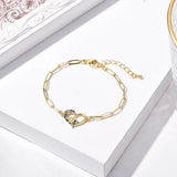 Bohemian Baby Feet Charm Bracelet Zircon Heart Bangle