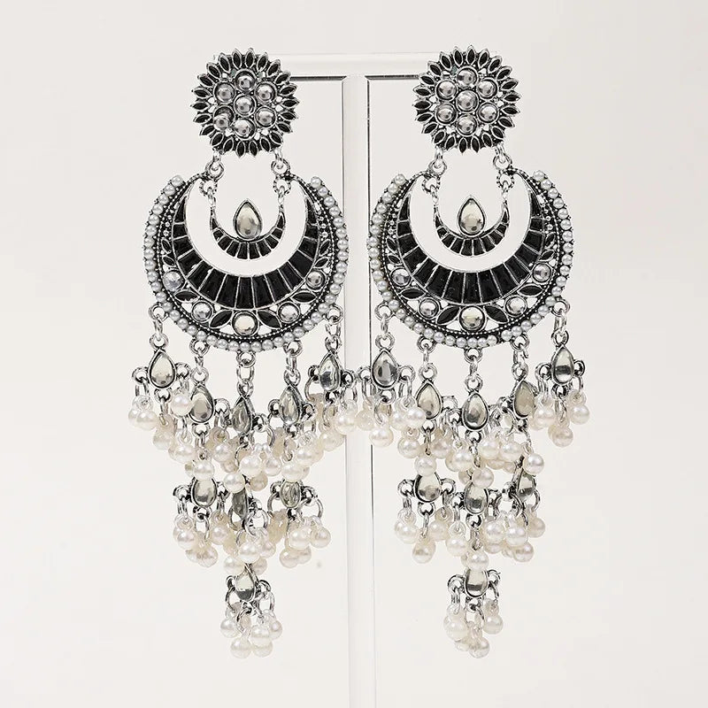 Bohemian Long Earrings Indian Jhumka Jhumki Tassel Earrings