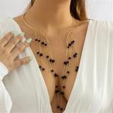 Bohemian Tassel Pearl Choker Necklace for Women