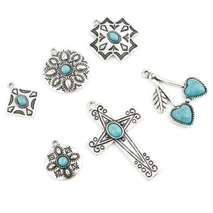 Bohemian Cross Charm Pendant Set