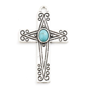 Bohemian Cross Charm Pendant Set