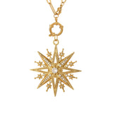 Bohemian Moon Sun Star Necklace Heart Pendant Stainless Steel Long Chain
