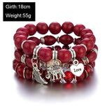 Bohemian Beaded Bracelets Vintage Heart Wings Elephant Bracelets
