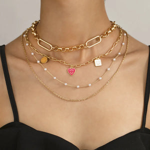 Bohemian Happy Face Pendant Necklace for Women