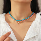 Boho Seed Bead Star Moon Butterfly Necklace