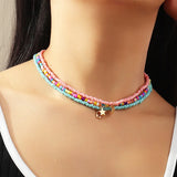Boho Seed Bead Star Moon Butterfly Necklace