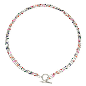 Bohemian Multilayer Enamel Beads Chain Necklace for Woman