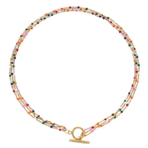Bohemian Multilayer Enamel Beads Chain Necklace for Woman