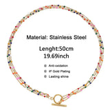 Bohemian Multilayer Enamel Beads Chain Necklace for Woman