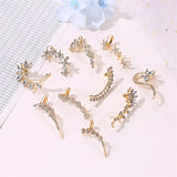 Crystal Rhinestone Ear Cuff Wrap Stud Earrings